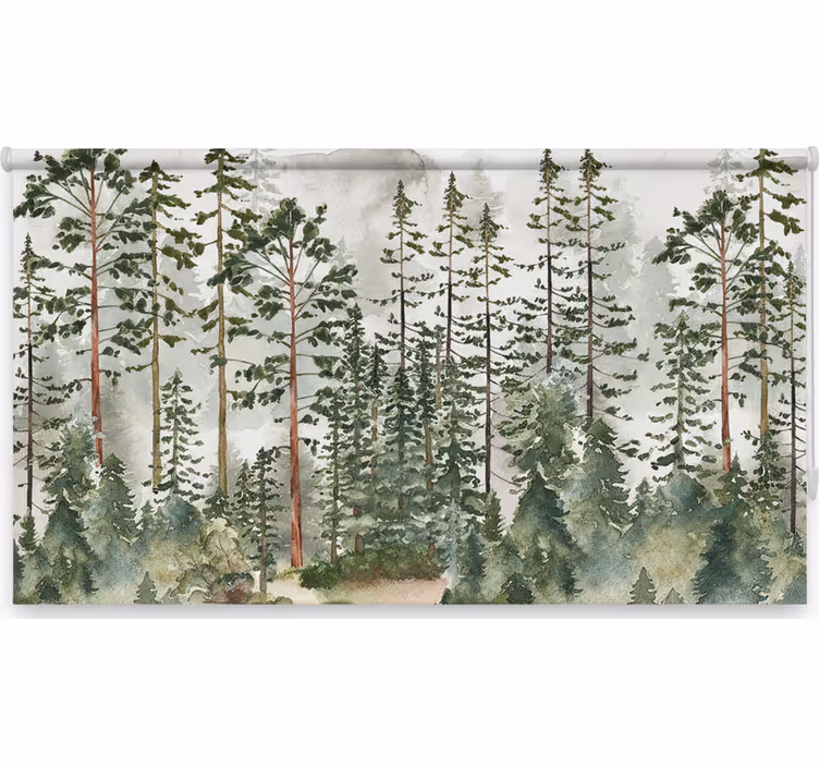 Tenda a rullo alberi parete bosco per nursery - TenStickers