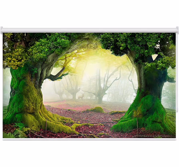 Tenda a rullo alberi ingresso della foresta eterna - TenStickers