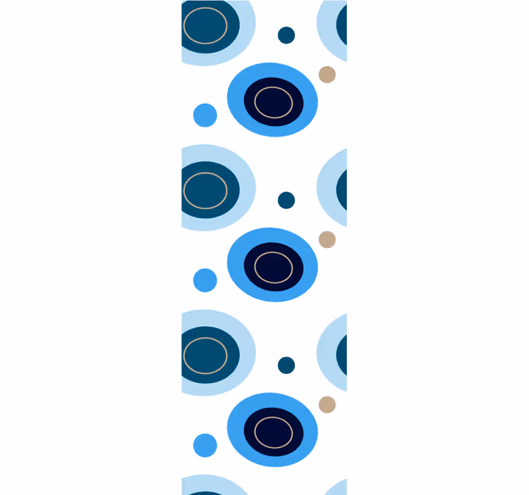 Tenda da ufficio a rullo motivo fiori a pois blu - TenStickers