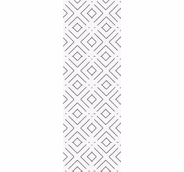 Tenda da ufficio a rullo motivo geometrico bianco linee sottili - TenStickers