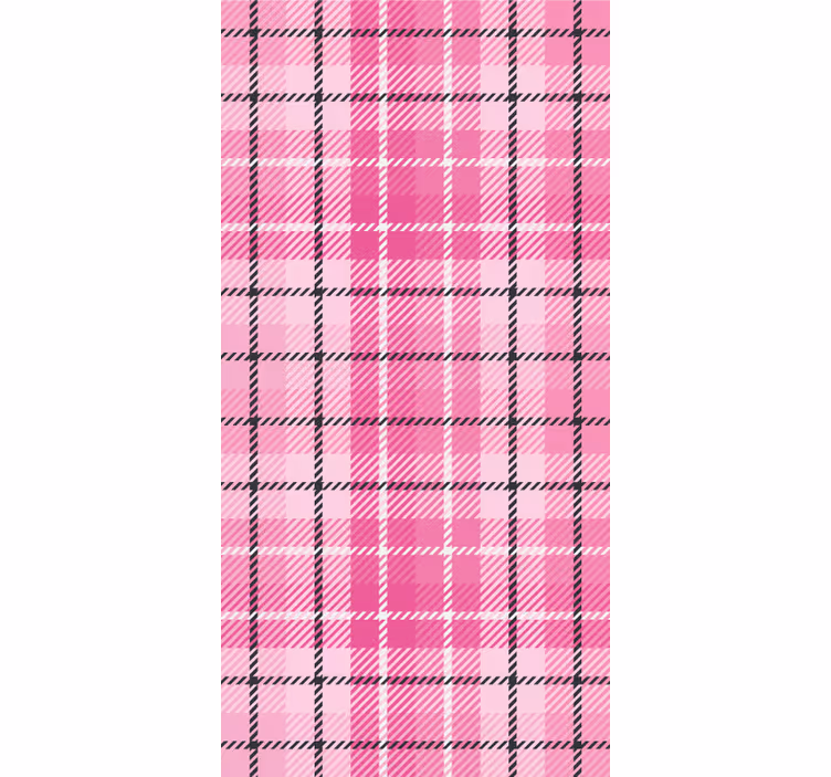 Tenda da ufficio a rullo tartan rosa e nero - TenStickers