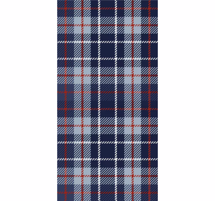 Tenda da ufficio a rullo tartan blu e rosso - TenStickers