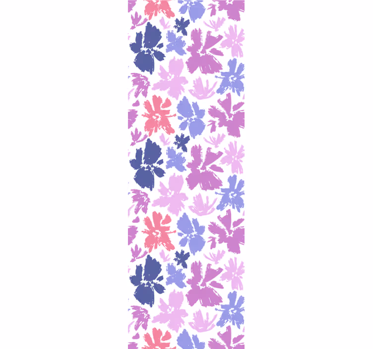 Tenda a rullo sala da pranzo esposizione floreale viola - TenStickers