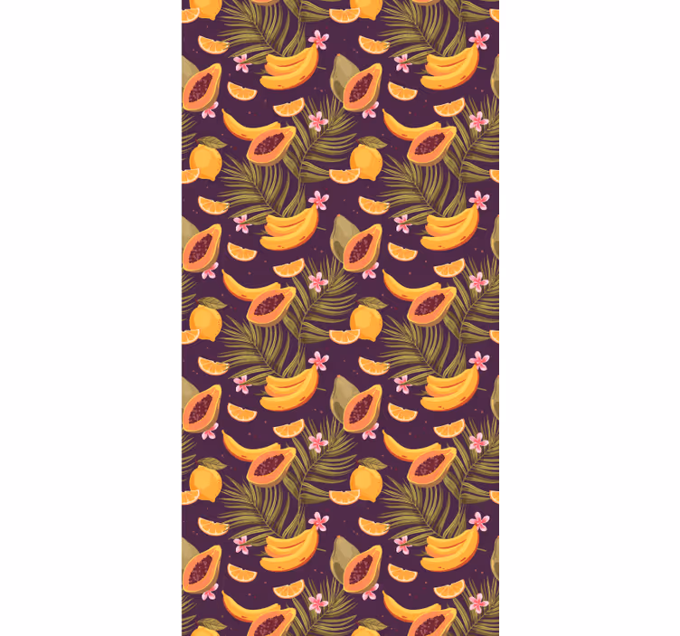 Tenda a rullo sala da pranzo motivo frutta tropicale - TenStickers