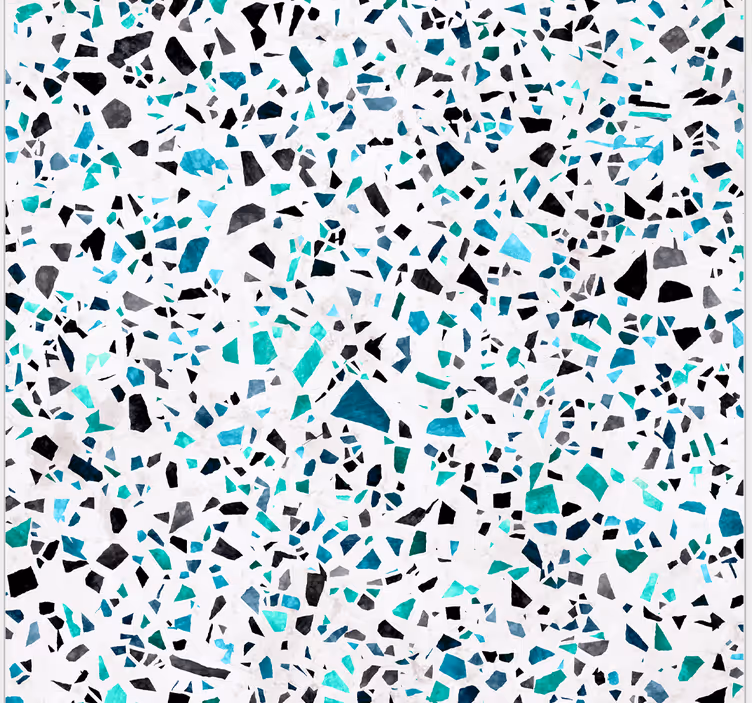 Tenda a rullo cucina motivo terrazzo blu - TenStickers