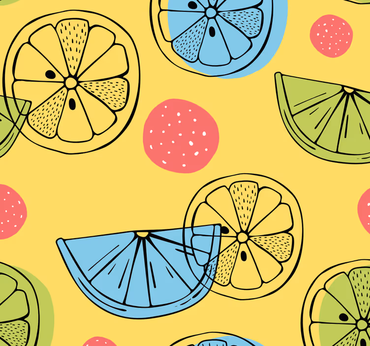 Tenda a rullo cucina motivo fette di agrumi - TenStickers