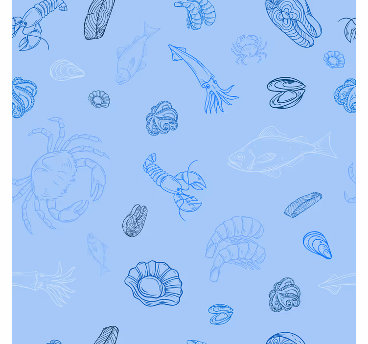 Tenda a rullo cucina motivo frutti di mare - TenStickers