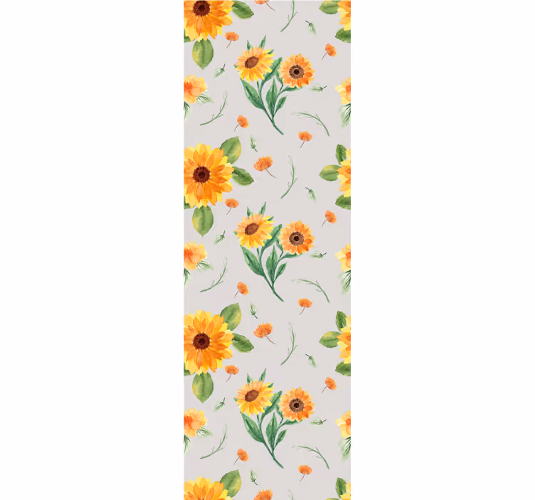 Tenda a rullo cucina motivo fiori girasole acquerello - TenStickers