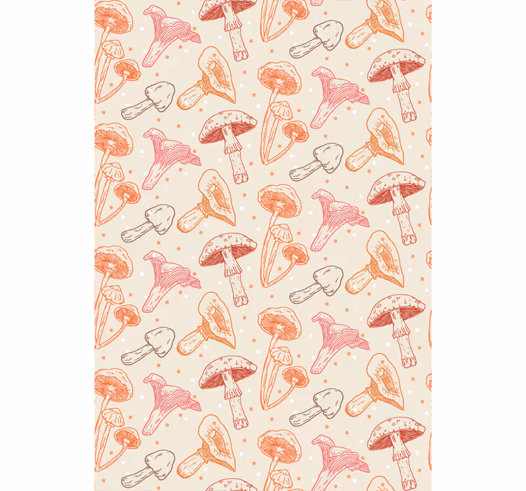 Tenda a rullo cucina set di funghi acquerello - TenStickers