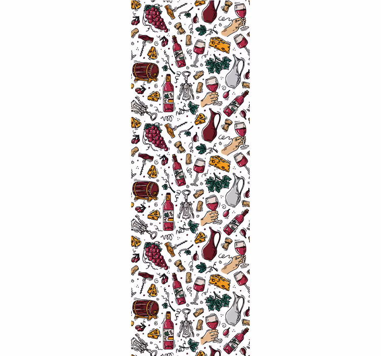 Tenda a rullo cucina motivo vintage uva vino e formaggio - TenStickers