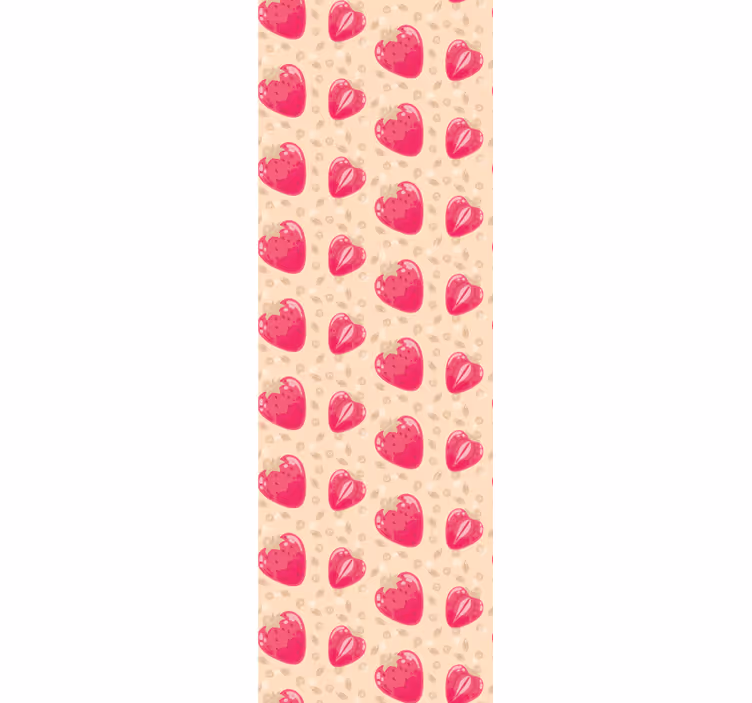 Tenda a rullo cucina motivo fragole su beige - TenStickers