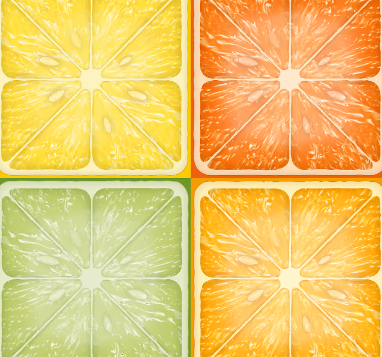 Tenda a rullo cucina texture agrumi colorati - TenStickers