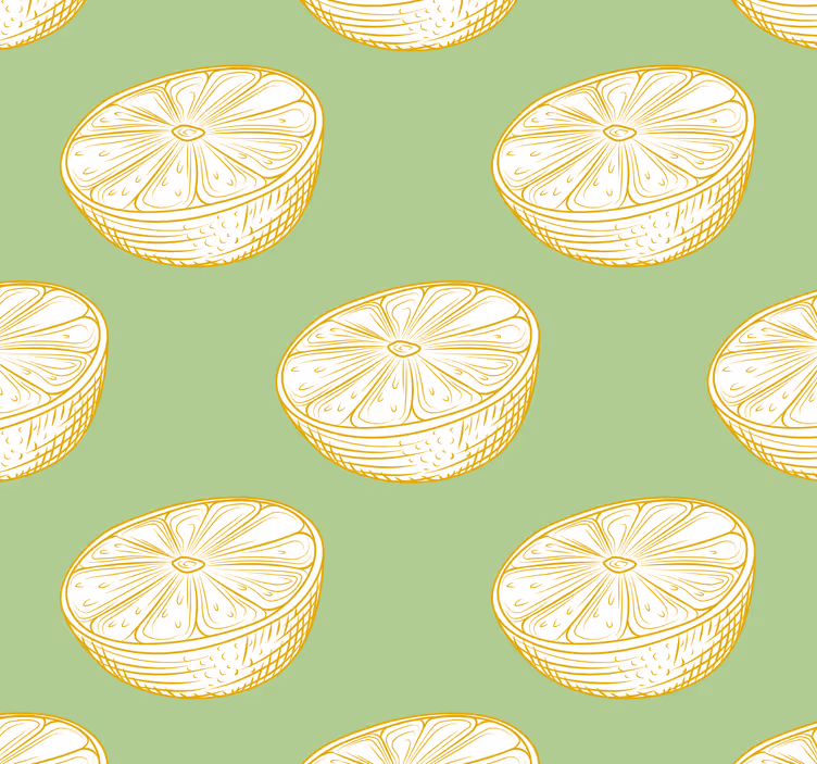 Tenda a rullo cucina limone disegnato a mano - TenStickers