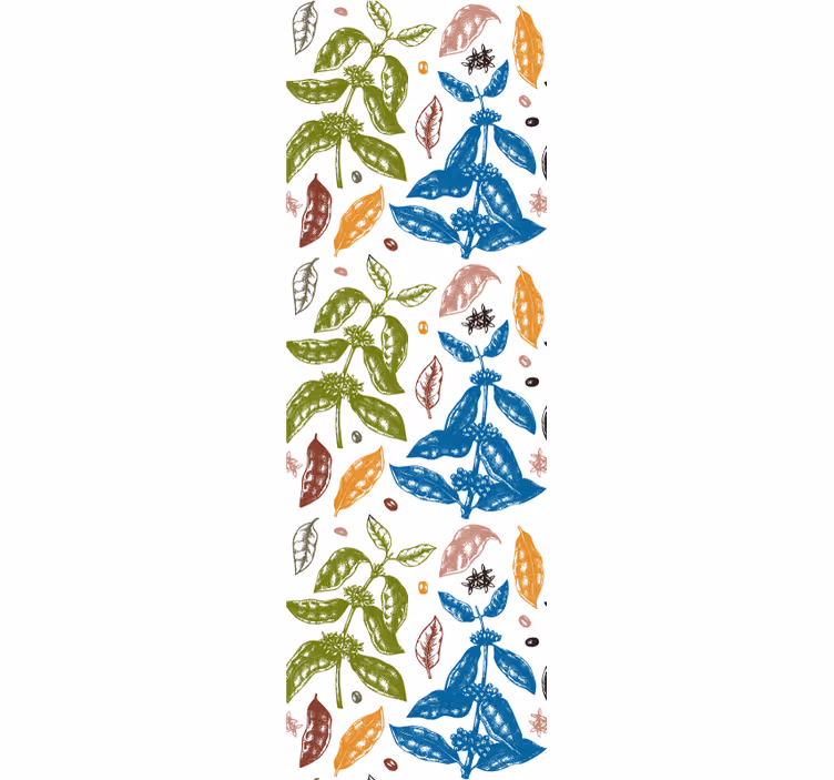 Tenda a rullo cucina motivo colorato piante caffè - TenStickers