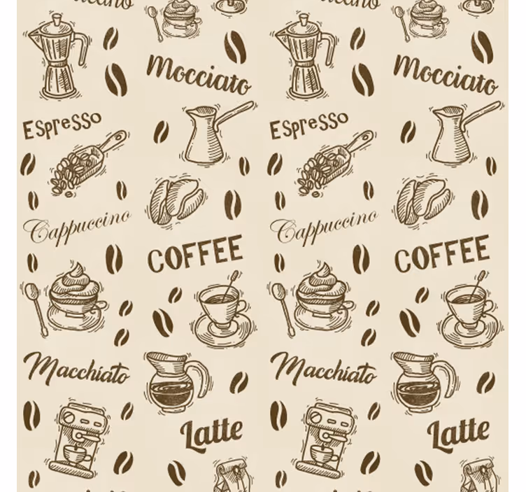 Tenda a rullo cucina motivi nome caffè 3d - TenStickers