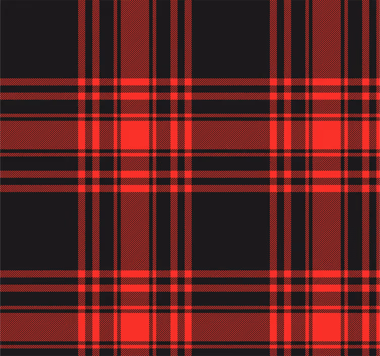 Tenda a rullo cucina motivo tartan menzies rosso nero - TenStickers