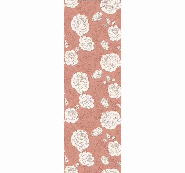 Tenda a rullo sala da pranzo rose grandi terracotta - TenStickers