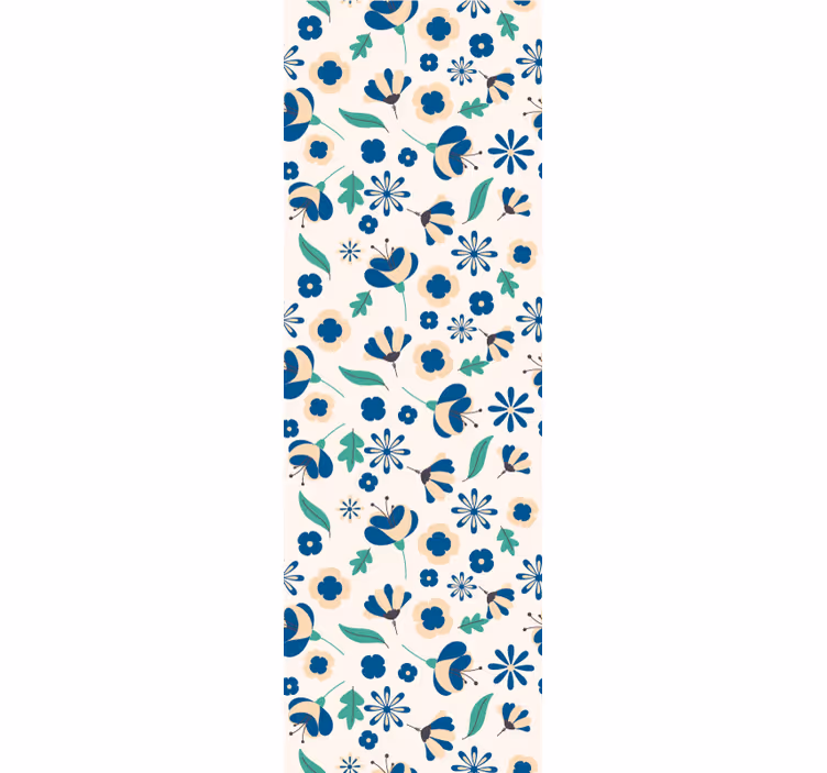 Tenda a rullo sala da pranzo motivo floreale bianco - TenStickers