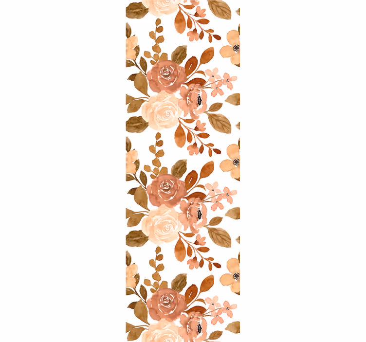 Tenda a rullo sala da pranzo fiori rosa pastello eleganti - TenStickers