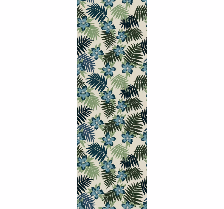 Tenda a rullo sala da pranzo verde e blu tropicale - TenStickers