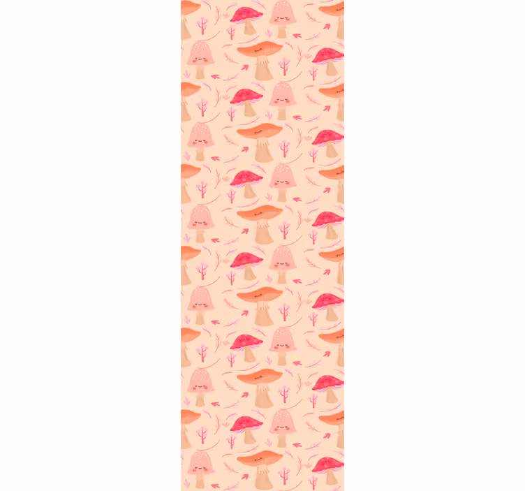 Tenda a rullo sala da pranzo funghi classici felici - TenStickers