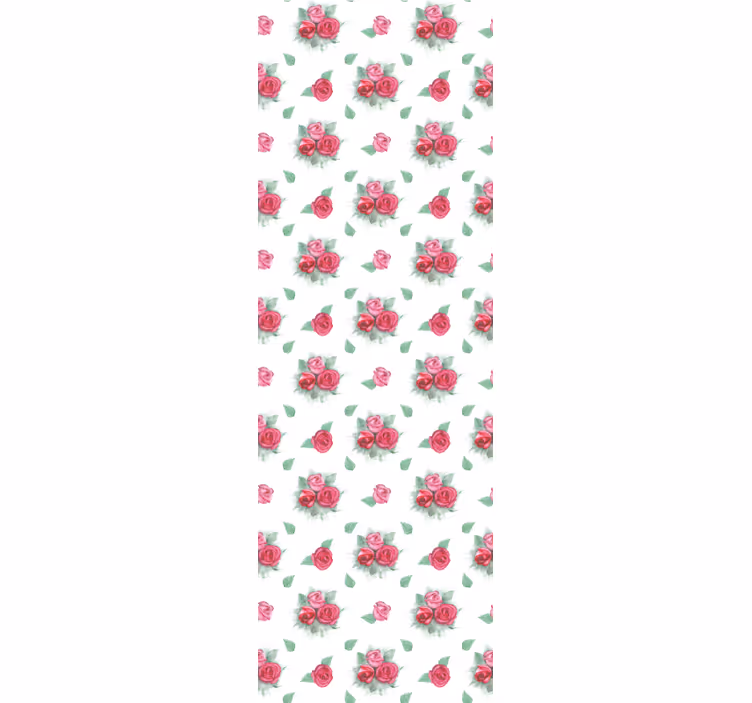 Tenda a rullo sala da pranzo motivo rose rosse e pink - TenStickers