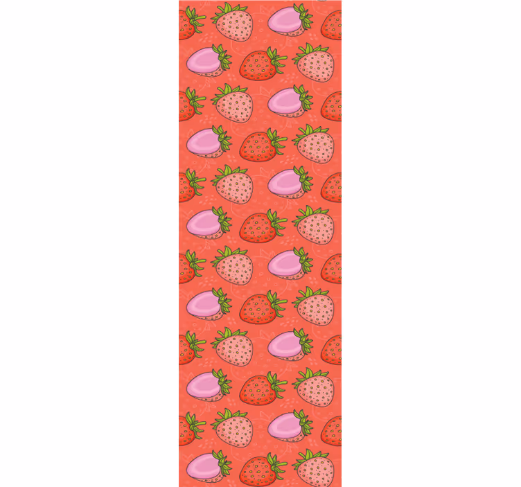 Tenda a rullo sala da pranzo fragole rosse e rosa - TenStickers