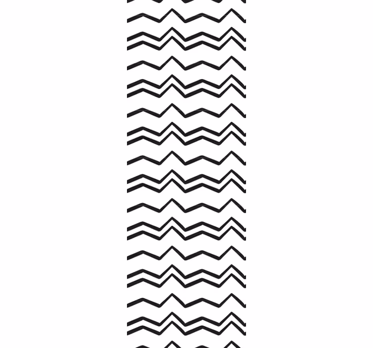 Tenda a rullo sala da pranzo zig zag bianco e nero - TenStickers
