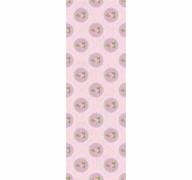Tenda a rullo sala da pranzo motivo rosa quadrettato - TenStickers