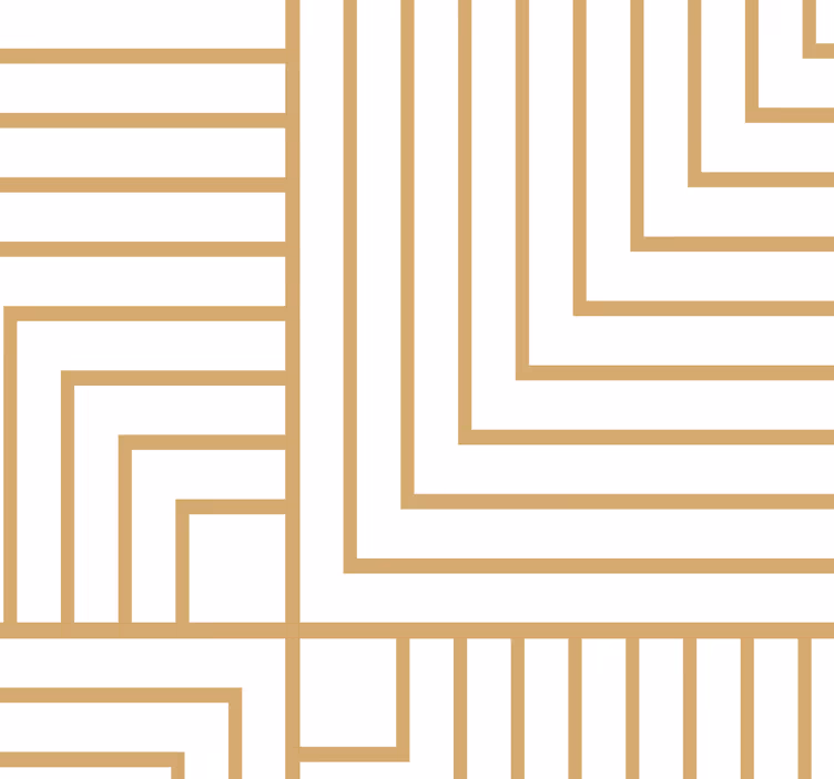 Tenda a rullo sala da pranzo geometria oro e bianco - TenStickers