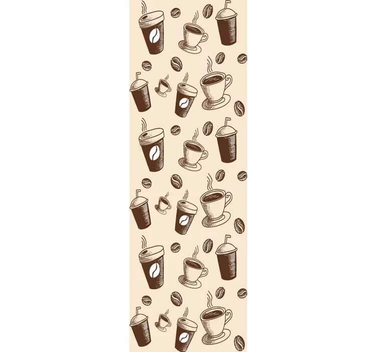 Tenda a rullo sala da pranzo motivo chic con tazze di caffè - TenStickers