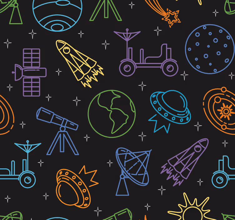 Tenda a rullo cameretta esplorazione celestiale - TenStickers
