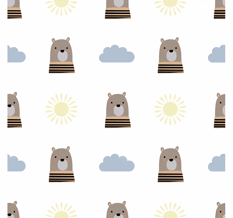 Tenda a rullo cameretta orso bruno personalizzabile - TenStickers