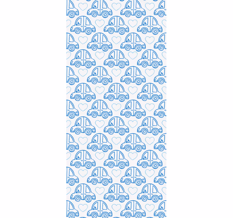 Tenda a rullo cameretta linee auto blu - TenStickers
