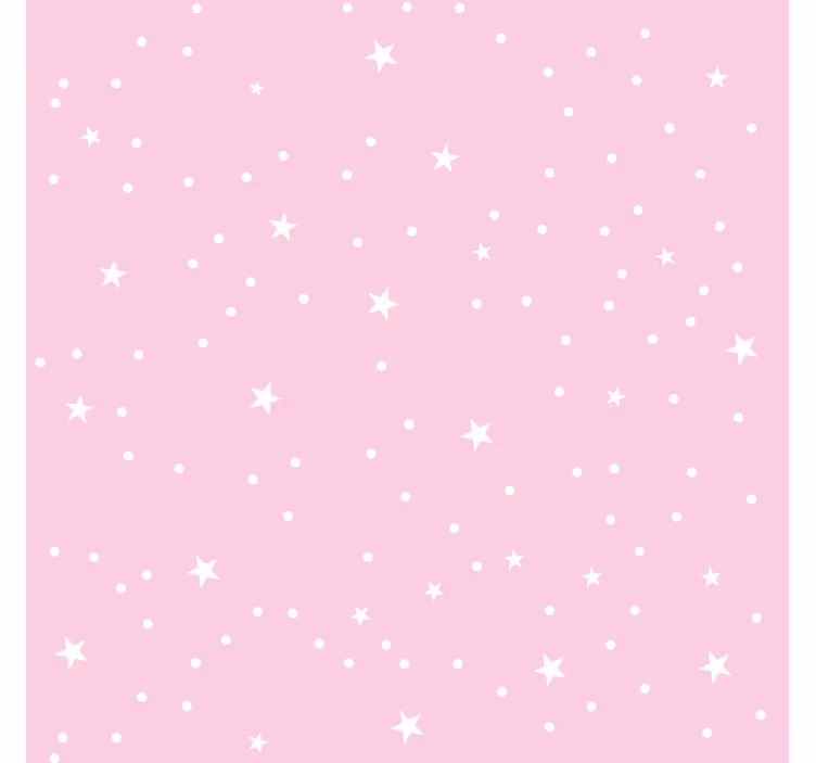 Tenda a rullo cameretta stelle bianche su sfondo rosa - TenStickers