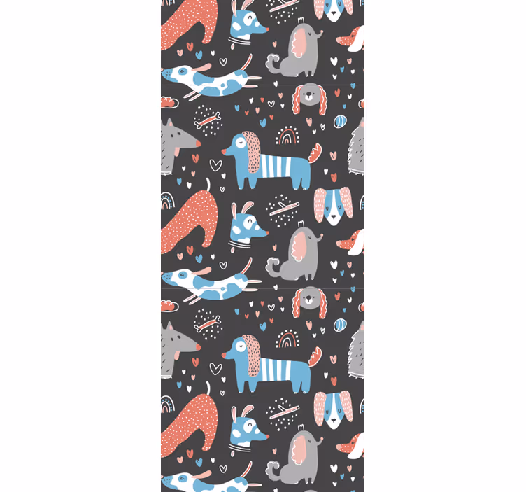 Tenda a rullo cameretta illustrazione cani carini - TenStickers