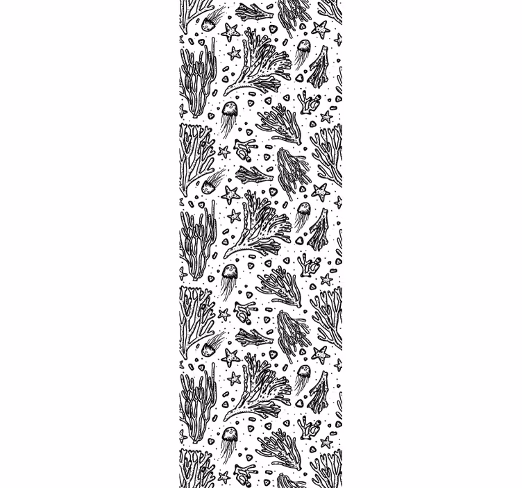 Tenda a rullo cameretta creature marine nere silhouette - TenStickers