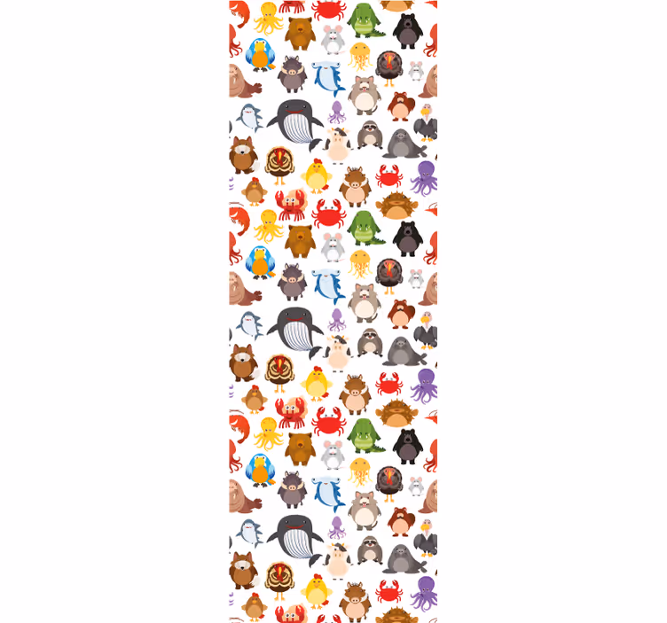 Tenda a rullo cameretta animali selvatici a colori - TenStickers