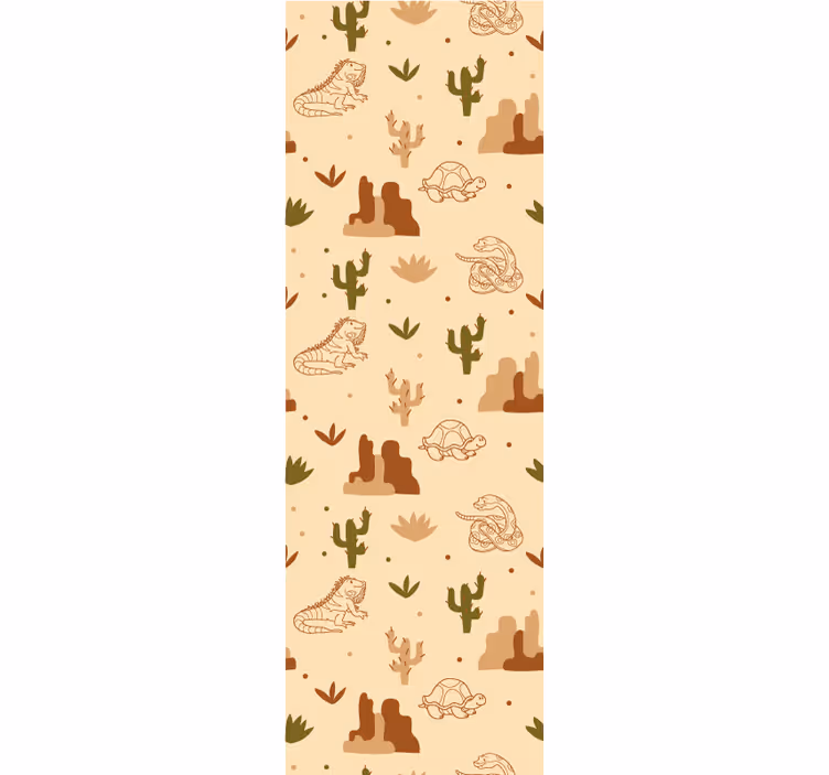 Tenda a rullo cameretta animali selvatici nel deserto - TenStickers