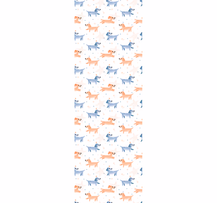 Tenda a rullo cameretta cani carini con corona - TenStickers