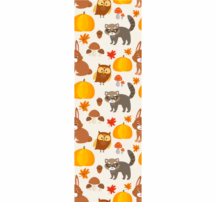 Tenda a rullo cameretta animali della foresta autunnale - TenStickers