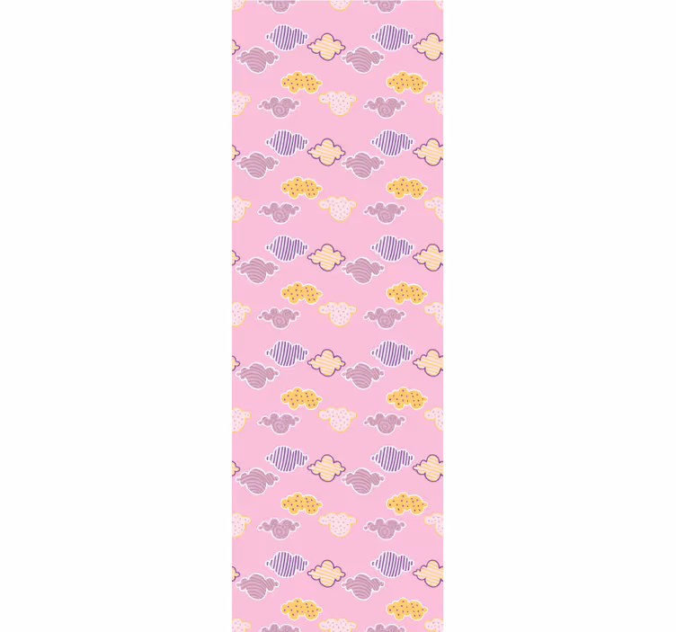Tenda a rullo cameretta design nuvole rosa - TenStickers