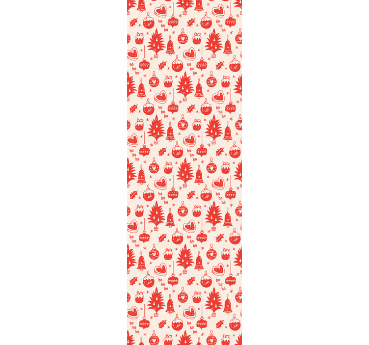 Tenda a rullo cameretta motivo natalizio rosso e rosa - TenStickers