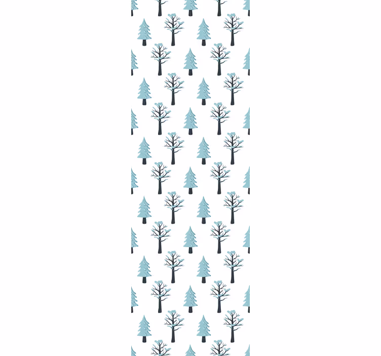 Tenda a rullo cameretta motivo albero nella neve - TenStickers