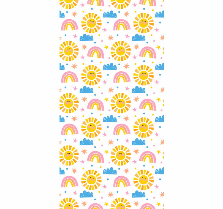 Tenda a rullo cameretta arcobaleni sole e nuvole - TenStickers