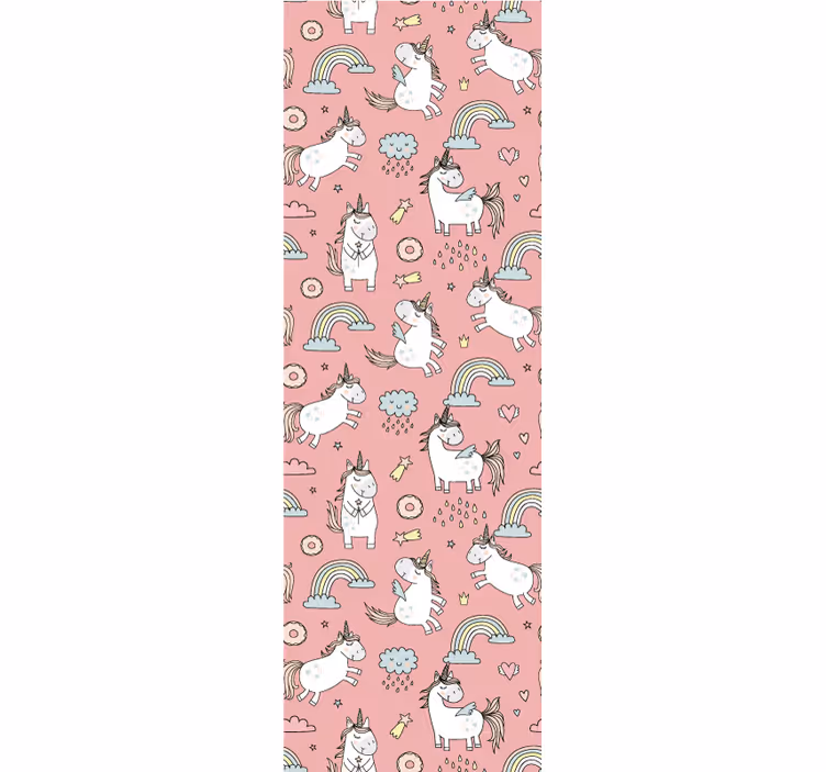 Tenda a rullo cameretta unicorni rosa e arcobaleni - TenStickers