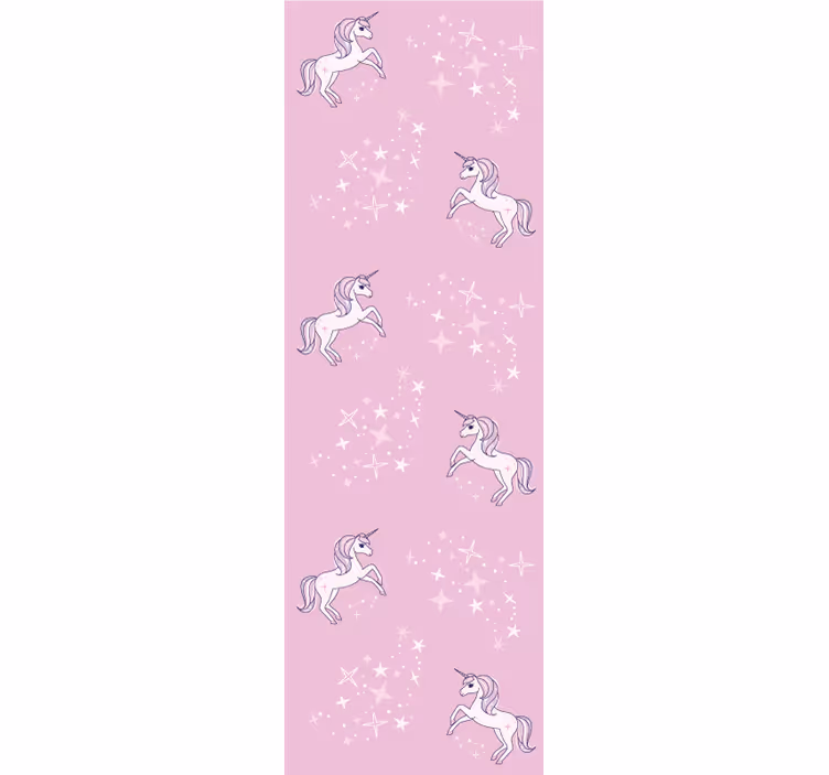 Tenda a rullo cameretta motivo rosa con unicorni - TenStickers