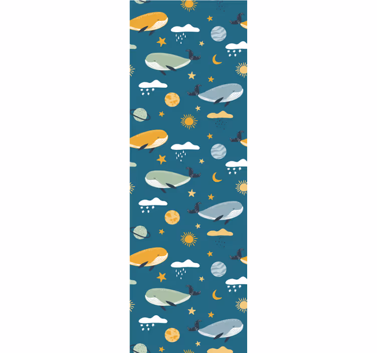 Tenda a rullo cameretta motivo balena alla moda - TenStickers