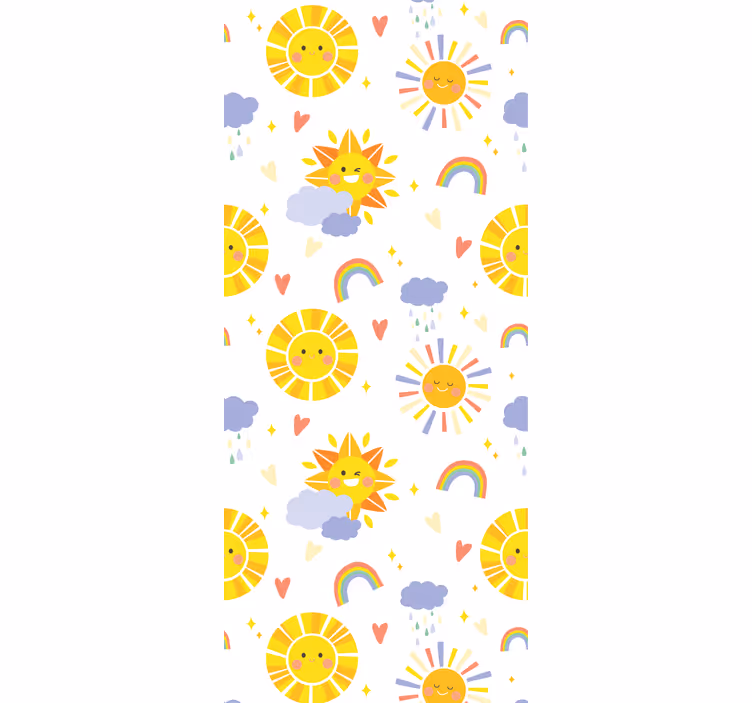 Tenda a rullo cameretta arcobaleni e nuvole pastello - TenStickers