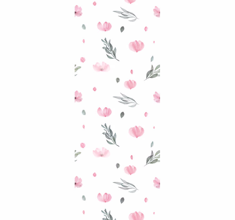 Tenda a rullo cameretta fiori piccoli minimalisti rosa - TenStickers